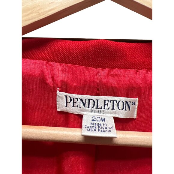 Pendleton Vintage Y2K Red Wool Oversized Blazer - Picture 4 of 8